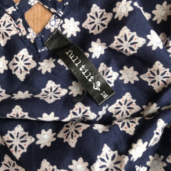 Full Tilt NWOT • Bell Sleeve Boho Navy Blue Blouse - Picture 3 of 9